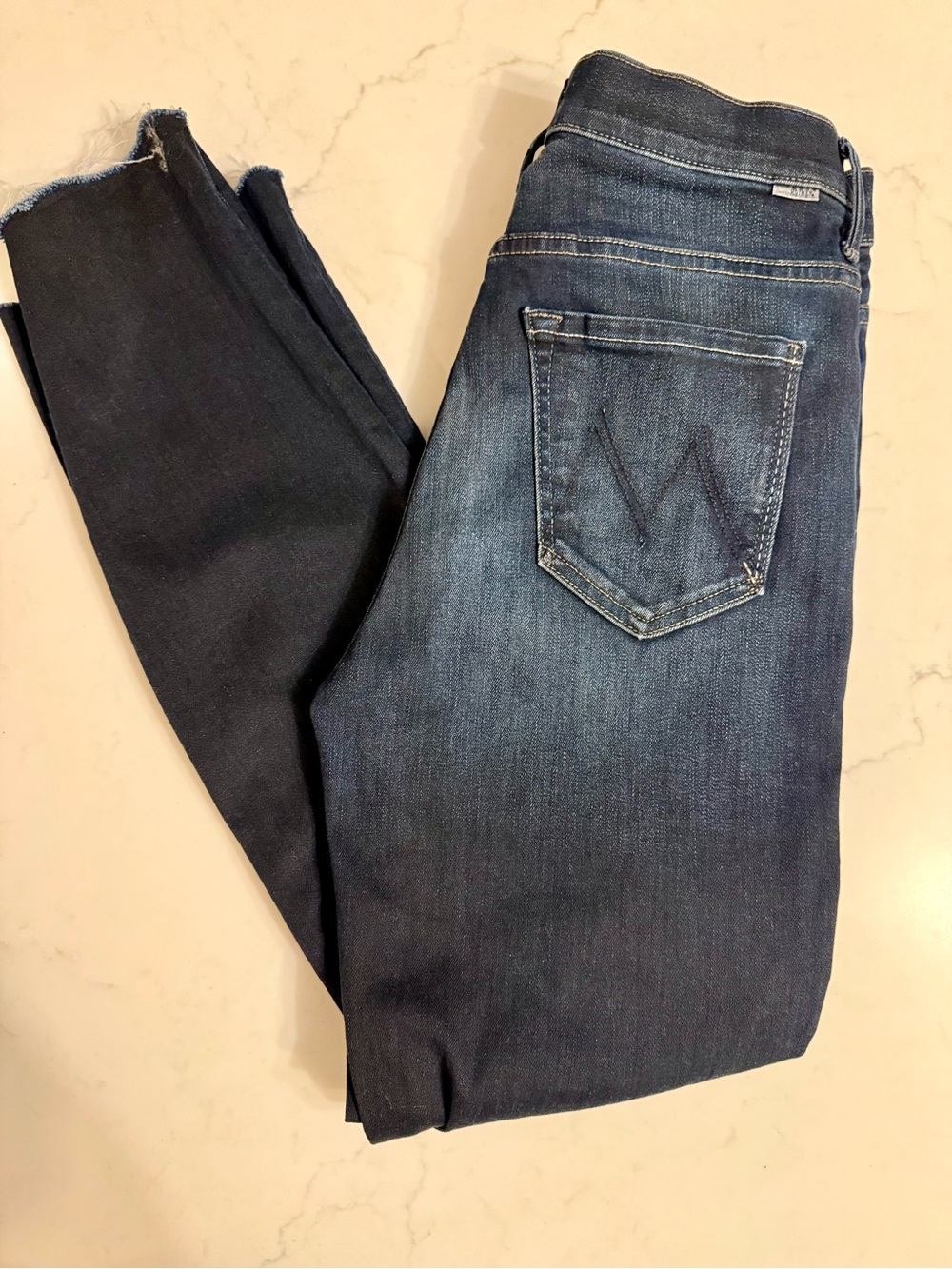 MOTHER Women's Dark Blue Skinny Jeans